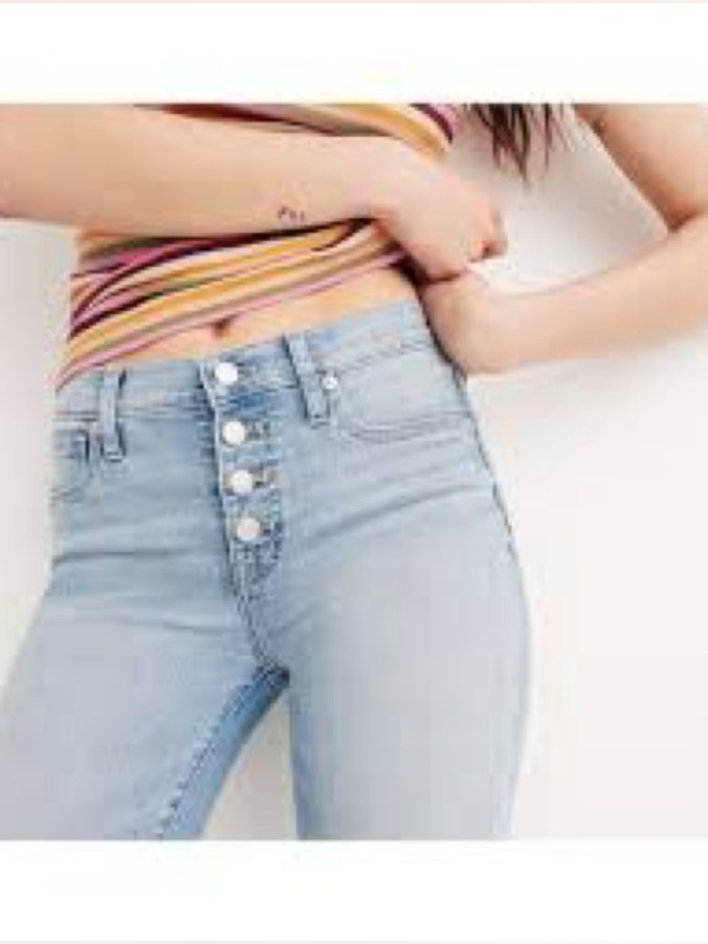 GAP Denim Leggings High-Rise Button-Fly Jeans cotton light-wash blue 28 Vintage